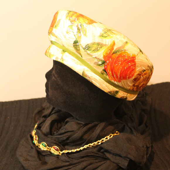 1960s Floral Beret Hat by Janyth Roy main image 8